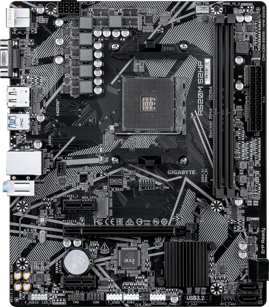 pagrindinė plokštė Gigabyte A520M S2HP