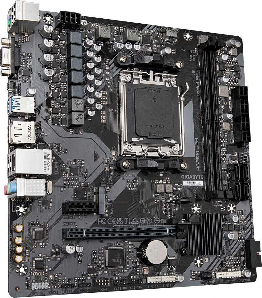 Pagrindinė plokštė Gigabyte Gigabaitas | A620M S2H 1,0 M/B | Procesorių šeima AMD | Procesoriaus lizdas AM5 | DDR5 DIMM | Atminties lizdai 2 | Palaikomos standžiojo disko sąsajos SATA, M.2 | SATA jungčių skaičius 4 | Lustų rinkinys AMD A620 | Mikro ATX