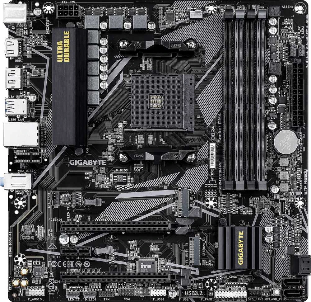 Pagrindinė plokštė GIGABYTE B550M DS3H R2 MB