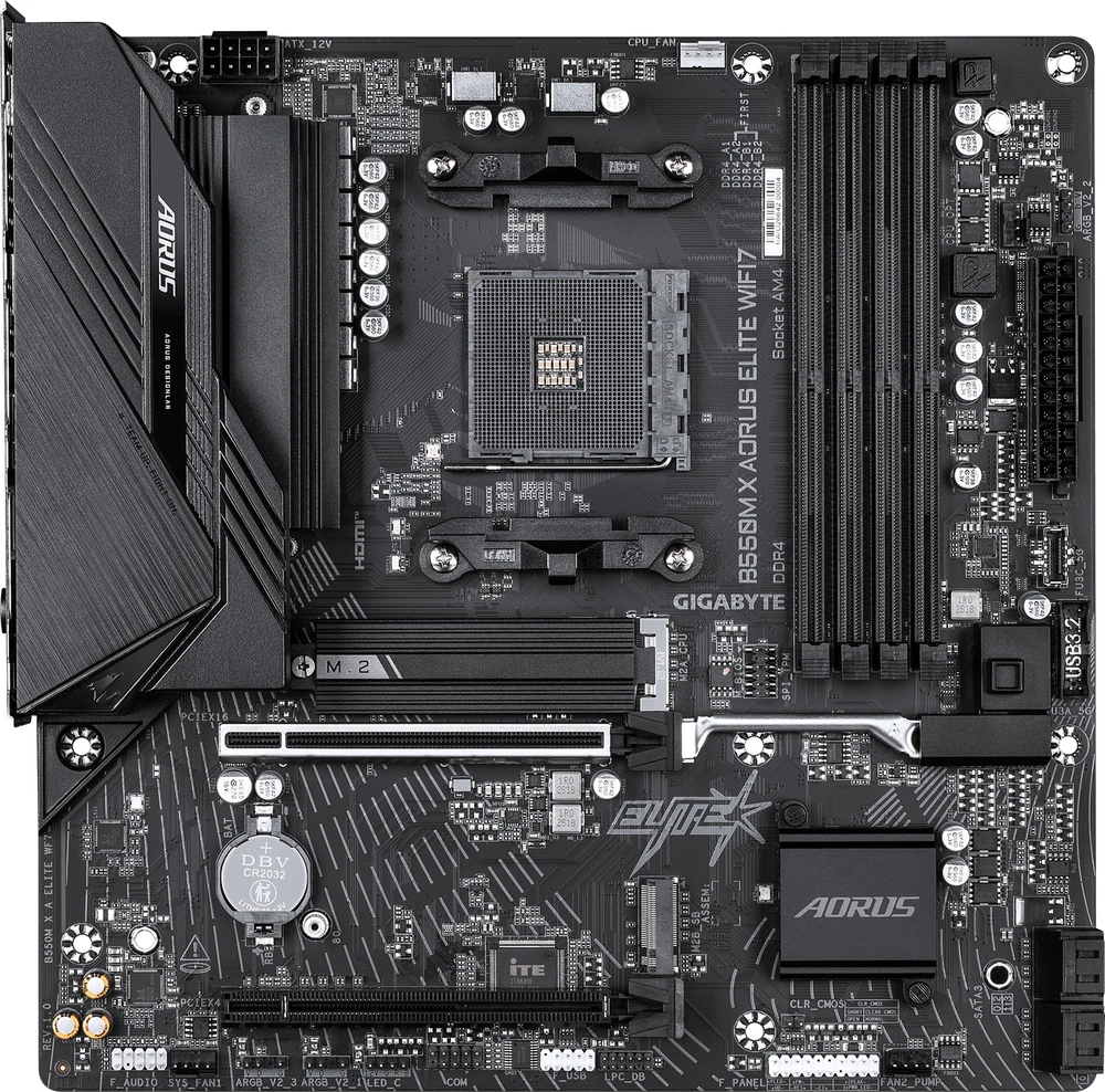 Pagrindinė plokštė GIGABYTE B550M X AORUS ELITE WIFI7 AMD B550 AM4 lizdas „micro ATX“