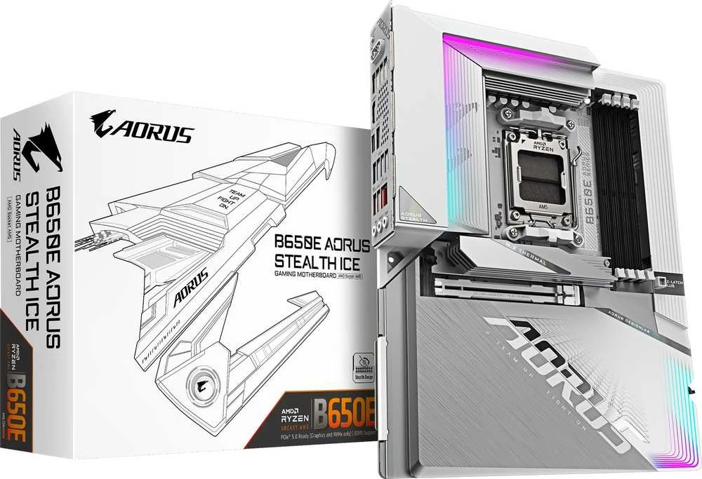 pagrindinė plokštė Gigabyte B650E AORUS STEALTH ICE