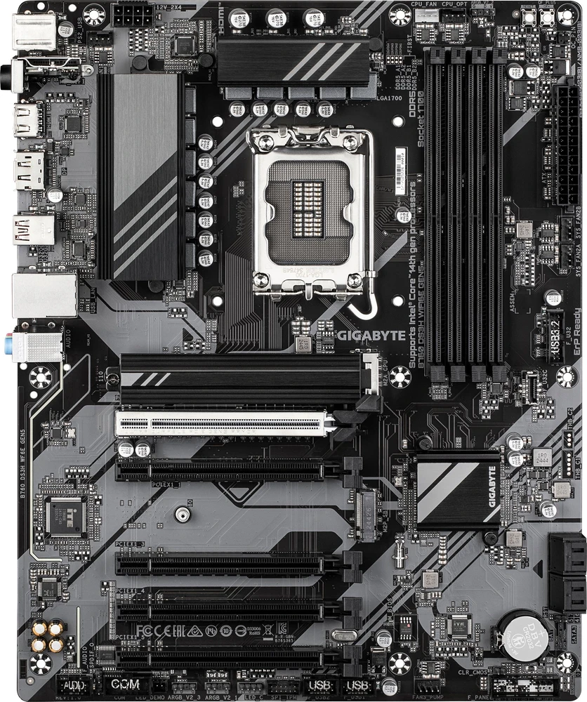 Pagrindinė plokštė „Gigabyte B760 DS3H WF6E GEN5“ | Procesorių šeima „Intel“ | Procesoriaus lizdas LGA1700 | DDR5 | Palaikomos standžiojo disko sąsajos M.2, SATA | SATA jungčių skaičius: 4
