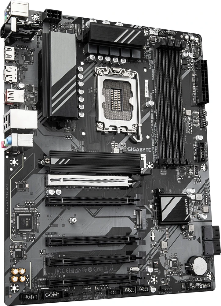 Pagrindinė plokštė „Gigabyte B760 DS3H WF6E GEN5“ | Procesorių šeima „Intel“ | Procesoriaus lizdas LGA1700 | DDR5 | Palaikomos standžiojo disko sąsajos M.2, SATA | SATA jungčių skaičius: 4