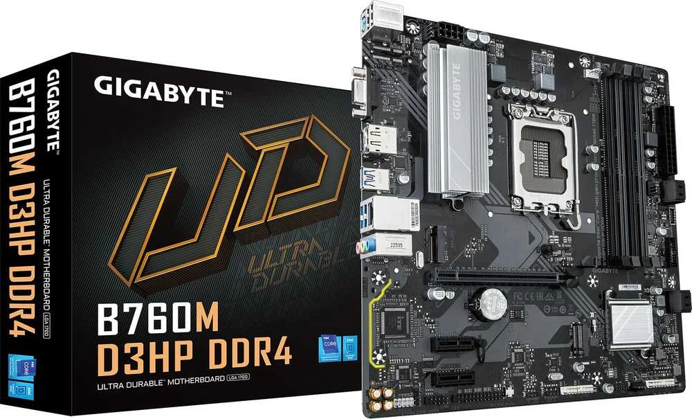 Pagrindinė plokštė „Gigabyte B760M D3HP DDR4“ | Procesorių šeima „Intel“ | Procesoriaus lizdas LGA1700 | DDR4 | Palaikomos standžiojo disko sąsajos M.2, SATA | SATA jungčių skaičius: 4