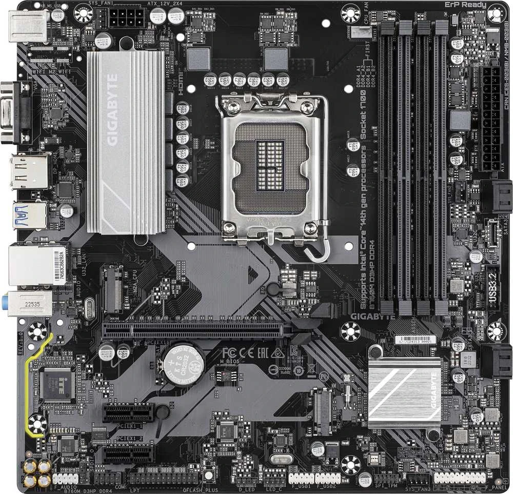 Pagrindinė plokštė „Gigabyte B760M D3HP DDR4“ | Procesorių šeima „Intel“ | Procesoriaus lizdas LGA1700 | DDR4 | Palaikomos standžiojo disko sąsajos M.2, SATA | SATA jungčių skaičius: 4