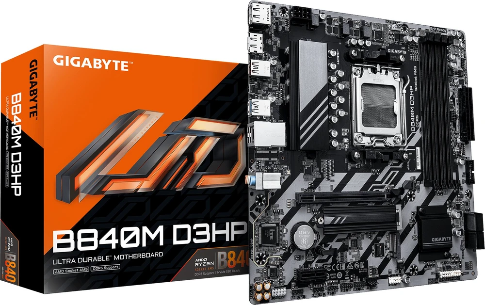 GIGABYTE B840M D3HP pagrindinė plokštė AMD B840 AM5 lizdas „micro ATX“