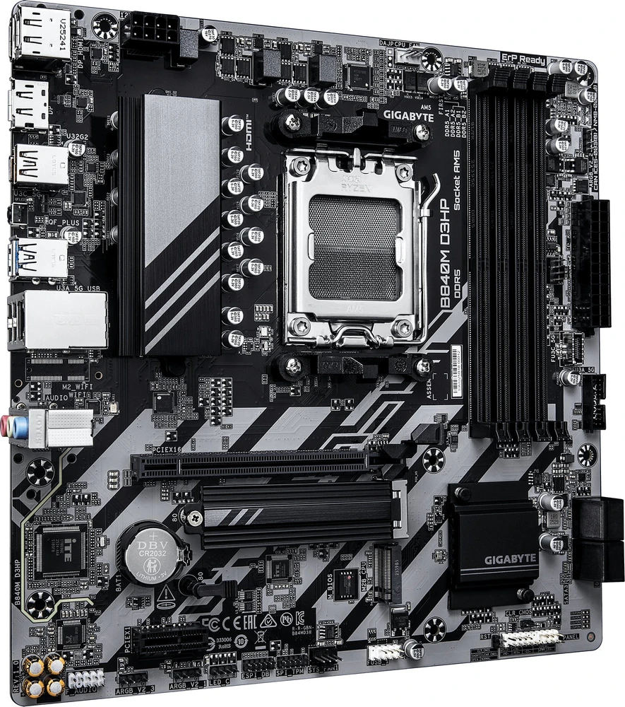 GIGABYTE B840M D3HP pagrindinė plokštė AMD B840 AM5 lizdas „micro ATX“