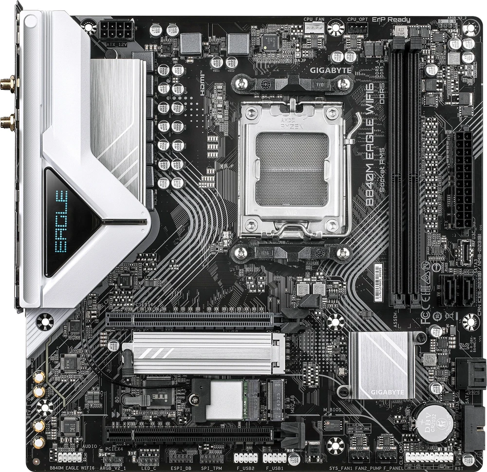Pagrindinė plokštė GIGABYTE B840M EAGLE WIFI6 AM5 1xDP 1xHDMI