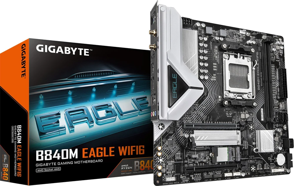 Pagrindinė plokštė GIGABYTE B840M EAGLE WIFI6 AM5 1xDP 1xHDMI