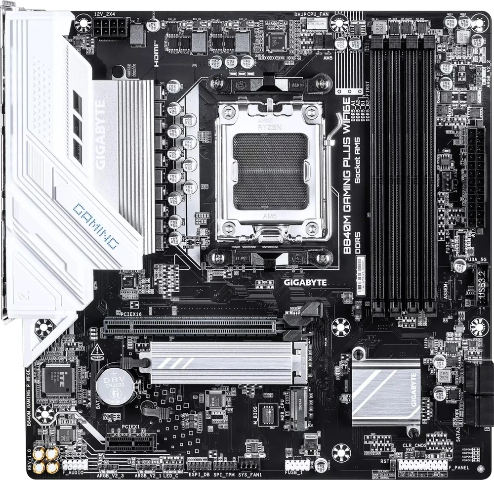 Pagrindinė plokštė GIGABYTE B840M GAMING PLUS WIFI6E AMD B840 AM5 lizdas „micro ATX“