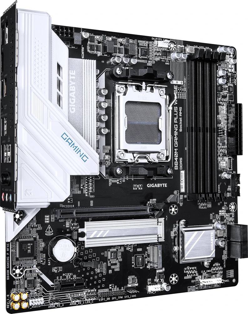 Pagrindinė plokštė GIGABYTE B840M GAMING PLUS WIFI6E AMD B840 AM5 lizdas „micro ATX“