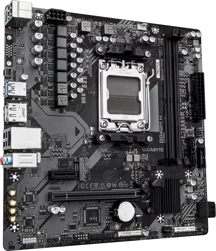 GIGABYTE B840M H pagrindinė plokštė AMD B840 AM5 lizdas „micro ATX“