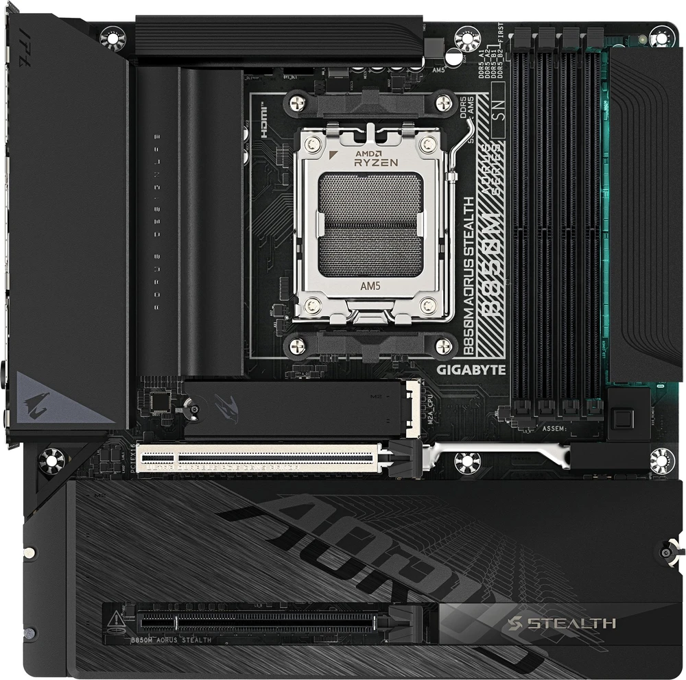 Pagrindinė plokštė Pamatplāksne Gigabyte B850M AORUS STEALTH AMD B850 AM5 ligzda micro ATX pamatplāksne