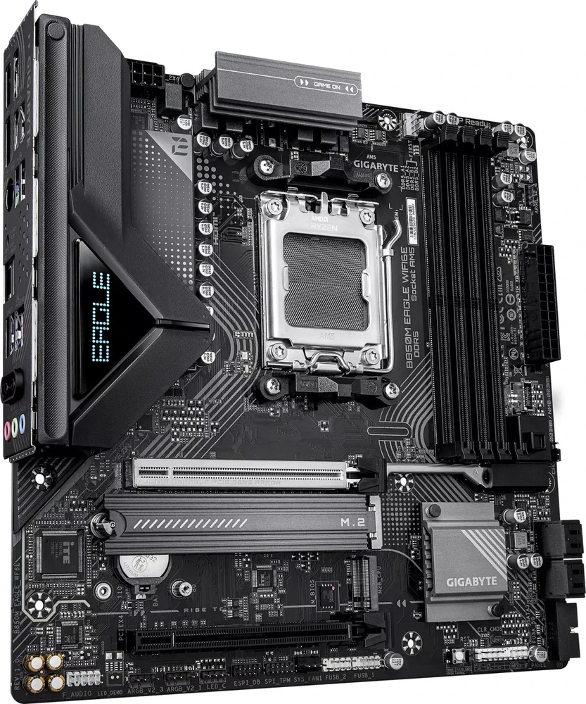 Pagrindinė plokštė „Gigabyte B850M EAGLE WF6E“ | Procesorių šeima AMD | Procesoriaus lizdas AM5 | DDR5 | Palaikomos kietojo disko sąsajos SATA, M.2 | SATA jungčių skaičius 4