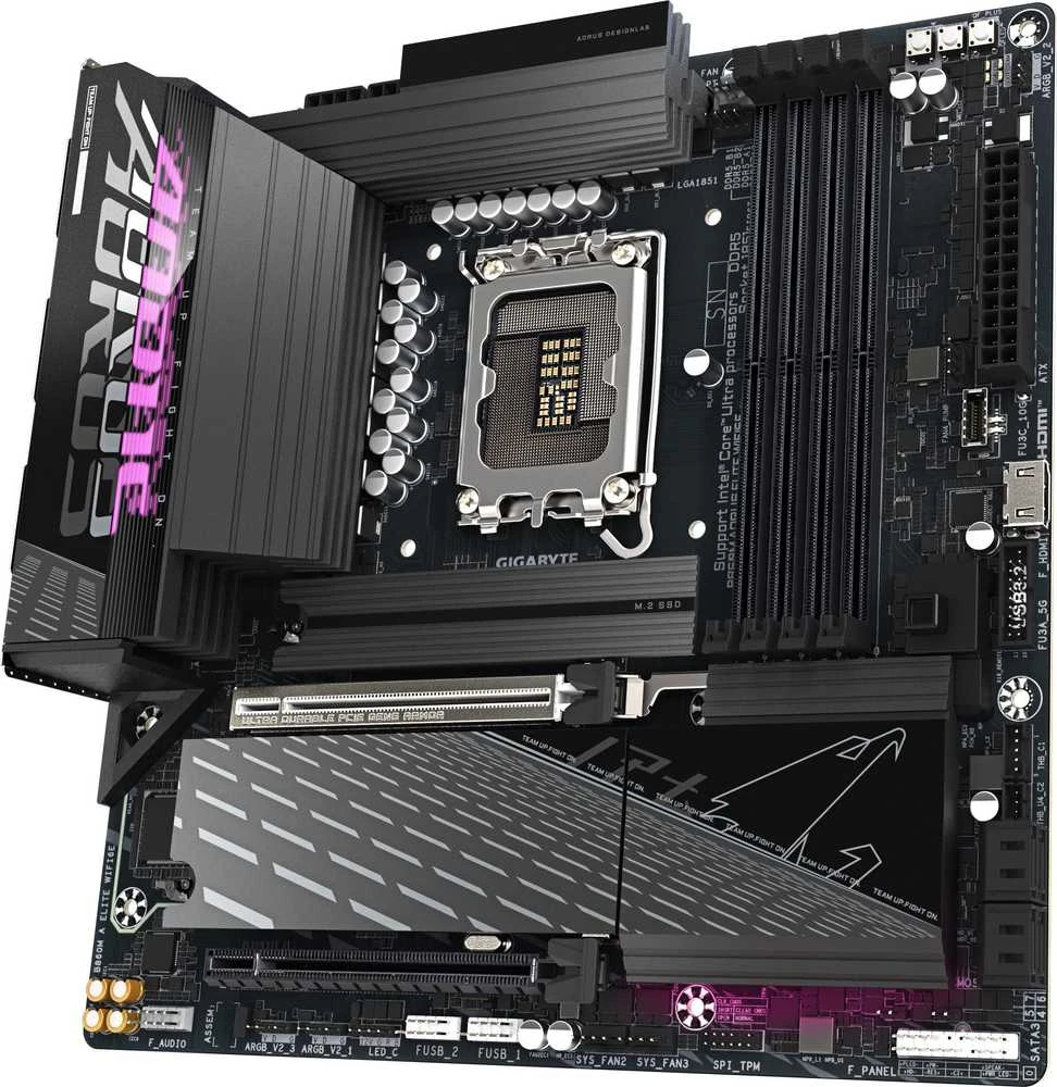 „GIGABYTE B860M AORUS ELITE WIFI6E“ pagrindinė plokštė – „Intel Core Ultra“ serijos procesoriai, 12+1+2+1 fazės VRM, iki 9200MHz DDR5, 1xPCIe 5.0 + 2xPCIe 4.0 M.2, 2.5GbE LAN, WIFI 6E, „Thunderbolt“