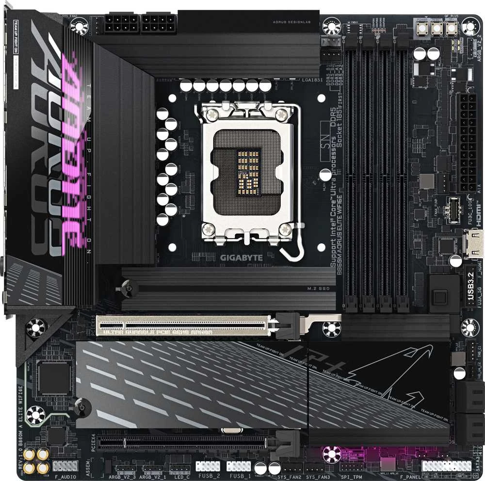 „GIGABYTE B860M AORUS ELITE WIFI6E“ pagrindinė plokštė – „Intel Core Ultra“ serijos procesoriai, 12+1+2+1 fazės VRM, iki 9200MHz DDR5, 1xPCIe 5.0 + 2xPCIe 4.0 M.2, 2.5GbE LAN, WIFI 6E, „Thunderbolt“