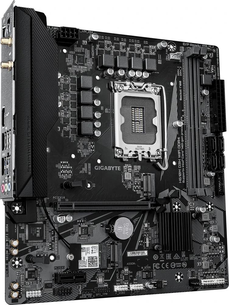 Pagrindinė plokštė „Gigabyte H610M D3H WIFI DDR4“ | Procesoriaus šeima „Intel“ | Procesoriaus lizdas LGA1700 | Palaikomos standžiojo disko sąsajos SATA, M.2 | SATA jungčių skaičius: 4