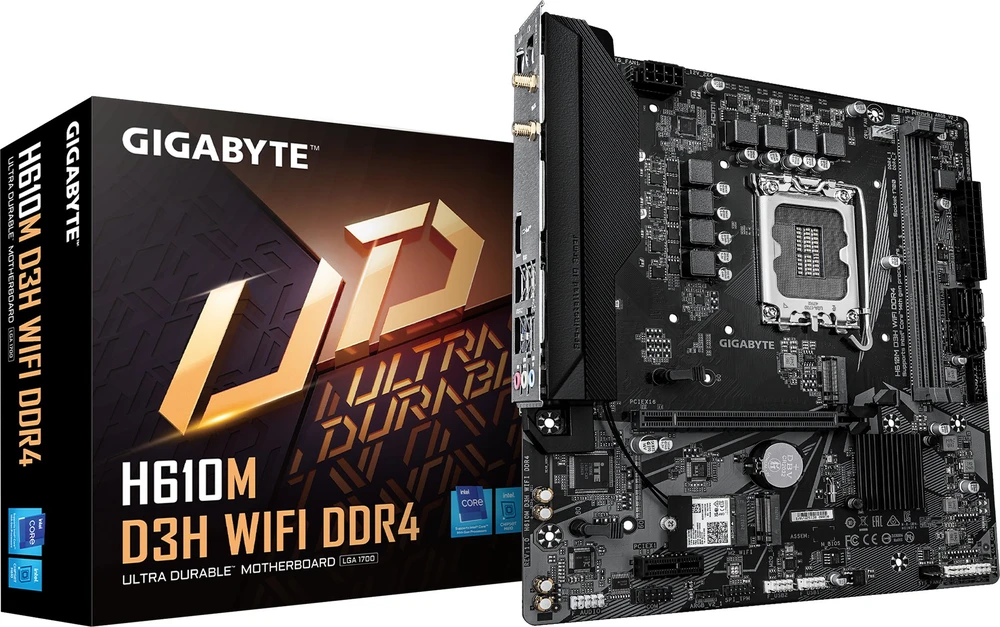 Pagrindinė plokštė „Gigabyte H610M D3H WIFI DDR4“ | Procesoriaus šeima „Intel“ | Procesoriaus lizdas LGA1700 | Palaikomos standžiojo disko sąsajos SATA, M.2 | SATA jungčių skaičius: 4