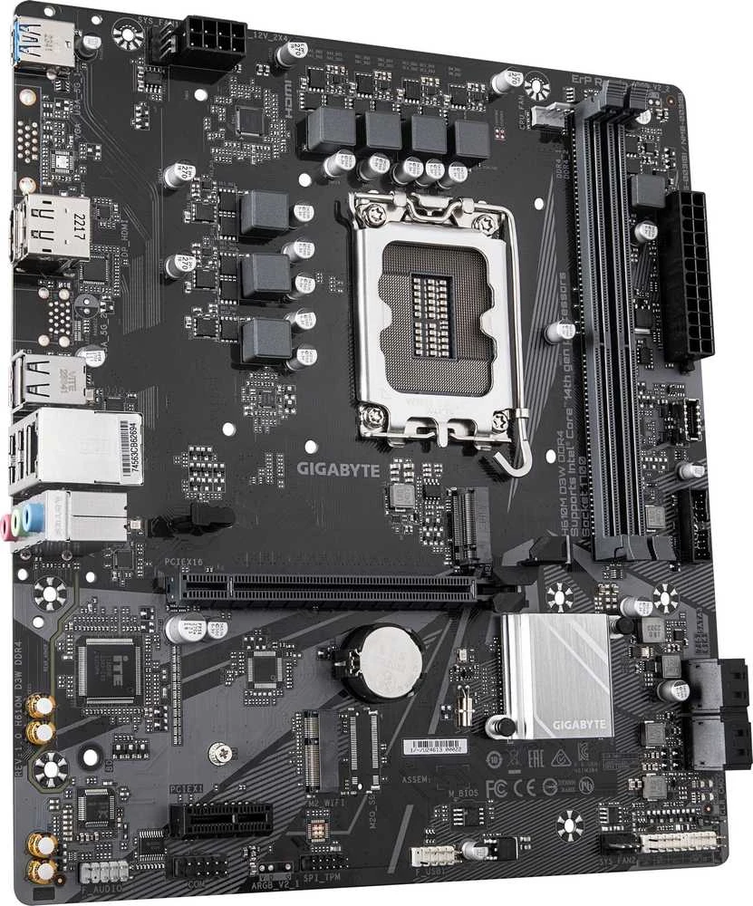 Pagrindinė plokštė Gigabyte H610M D3W DDR4 | Procesorių šeima Intel | Procesoriaus lizdas LGA1700 | DDR4 | Palaikomos standžiojo disko sąsajos M.2, SATA | SATA jungčių skaičius 4