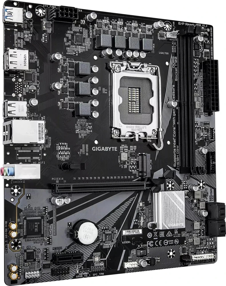 Pagrindinė plokštė Gigabyte H610M D3W (H610,S1700,mATX,DDR5