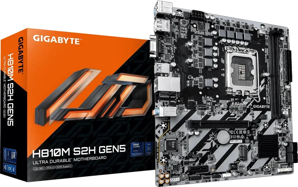 Pagrindinė plokštė „Gigabyte H810M S2H GEN5“ | Procesorių šeima „Intel“ | Procesoriaus lizdas LGA1851 | DDR5 | Palaikomos standžiojo disko sąsajos SATA, M.2 | SATA jungčių skaičius: 4