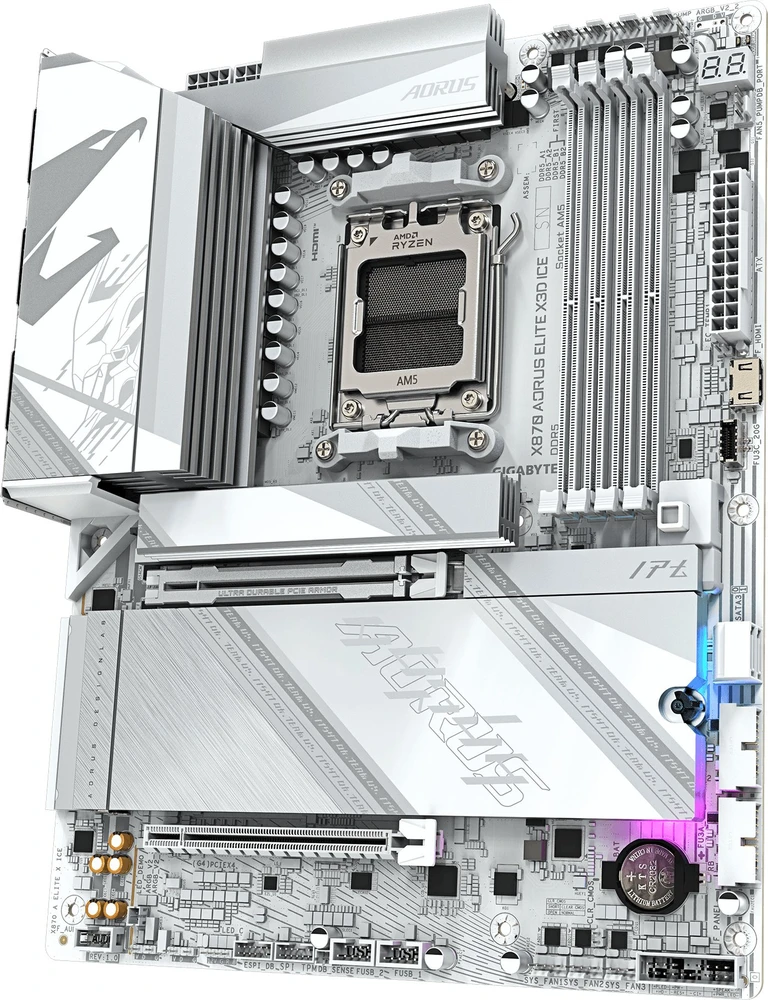 Pagrindinė plokštė Gigabyte X870 AORUS ELITE X3D ICE