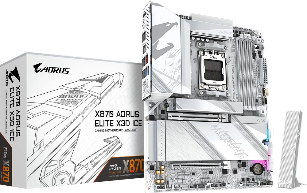 Pagrindinė plokštė Gigabyte X870 AORUS ELITE X3D ICE