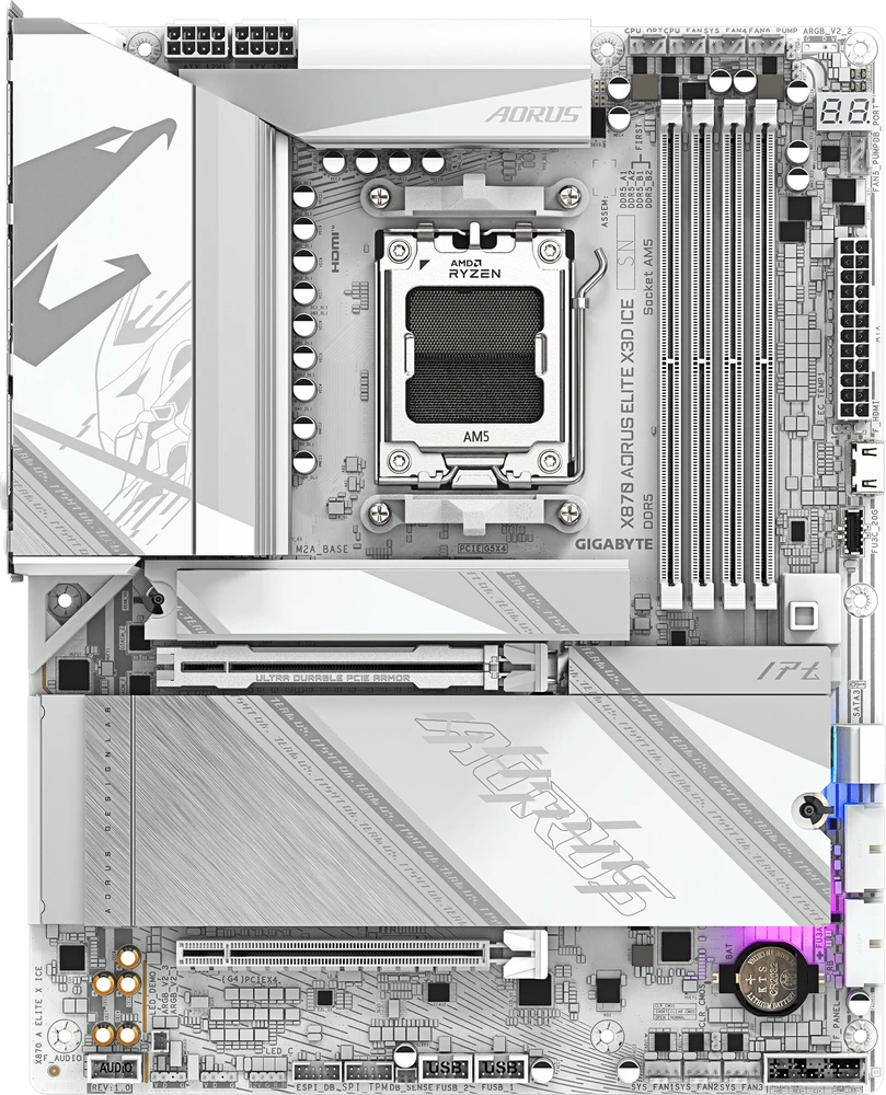 Pagrindinė plokštė Gigabyte X870 AORUS ELITE X3D ICE