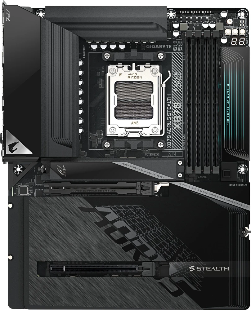 Pagrindinė plokštė GIGABYTE X870 AORUS STEALTH AMD X870 AM5 lizdas ATX