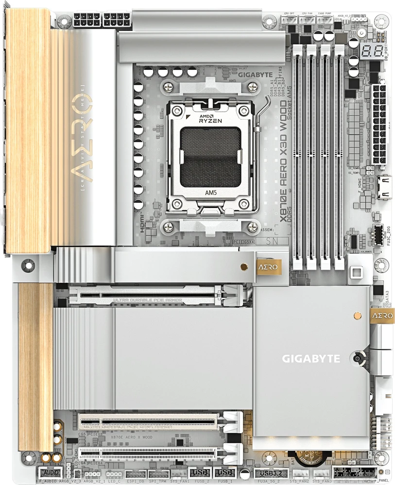 Pagrindinė plokštė Gigabyte X870E AERO X DARK WOOD