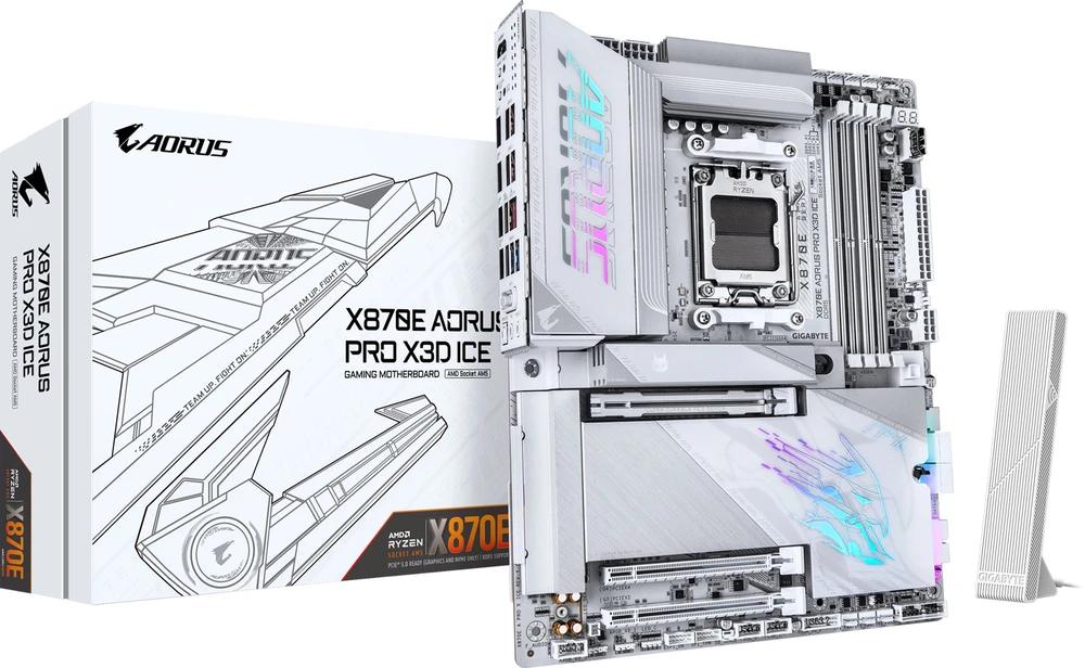 Pagrindinė plokštė Gigabyte X870E AORUS PRO X3D ICE