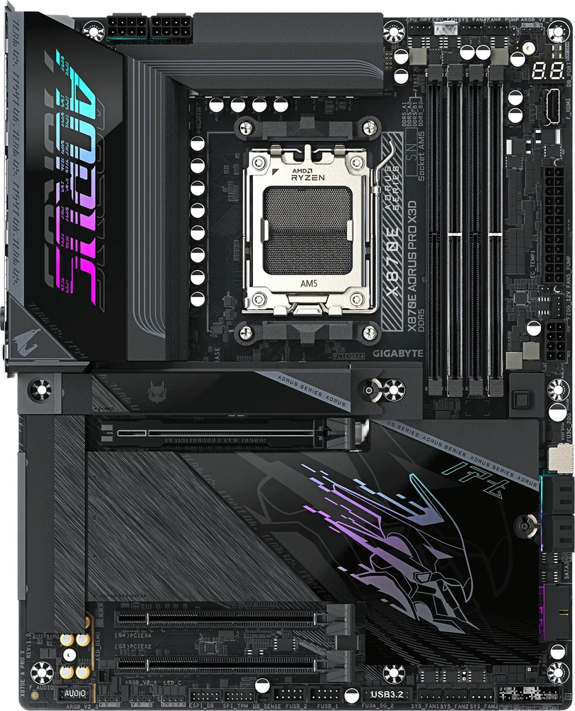 Pagrindinė plokštė Gigabyte X870E AORUS PRO X3D (AM5) (D)