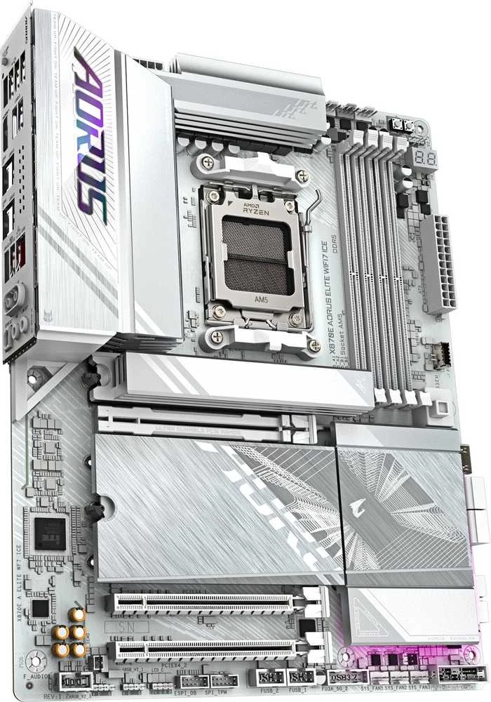 Pagrindinė plokštė GIGABYTE X870E A ELITE WF7 ICE AM5 4xDDR5 4xM.2 4xSATA