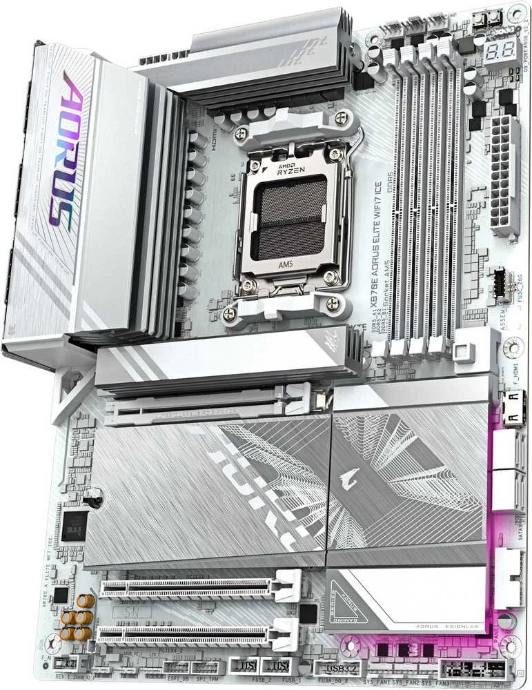 Pagrindinė plokštė GIGABYTE X870E A ELITE WF7 ICE AM5 4xDDR5 4xM.2 4xSATA