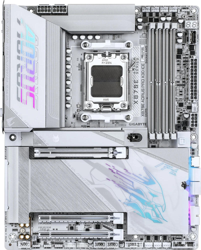 Pagrindinė plokštė Gigabyte X870E AORUS PRO X3D ICE