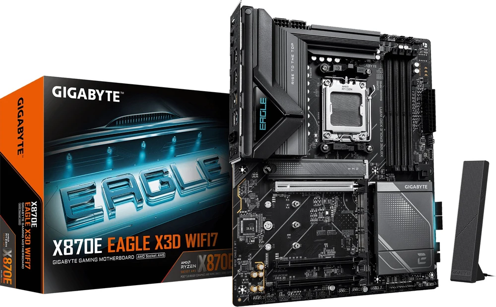 Pagrindinė plokštė GIGABYTE X870E EAGLE X3D WIFI7 AMD X870E AM5 lizdas ATX