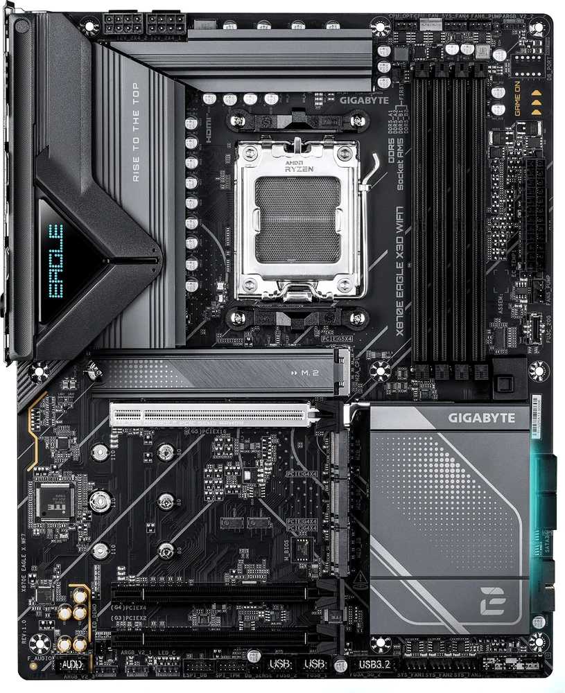 Pagrindinė plokštė GIGABYTE X870E EAGLE X3D WIFI7 AMD X870E AM5 lizdas ATX