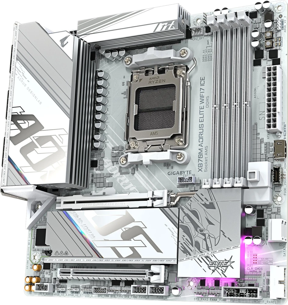 Pagrindinė plokštė GIGABYTE X870M A ELITE WF7 ICE AM5