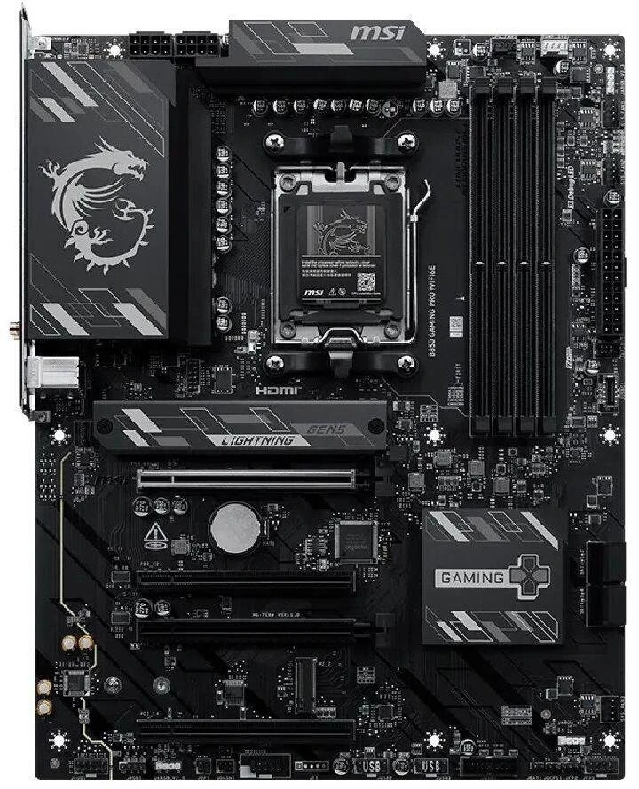 MSI B850 GAMING PRO WIFI6E pagrindinė plokštė AMD B850 su AM5 ATX lizdu