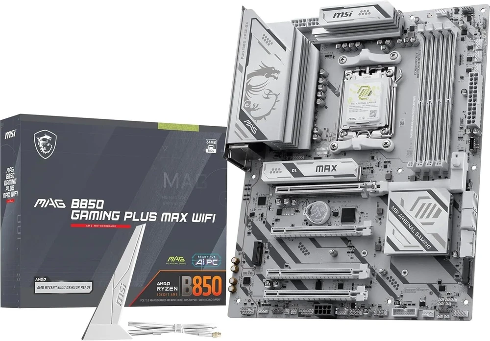 MSI MAG B850 GAMING PLUS MAX WIFI pagrindinė plokštė AMD B850 su AM5 ATX lizdu