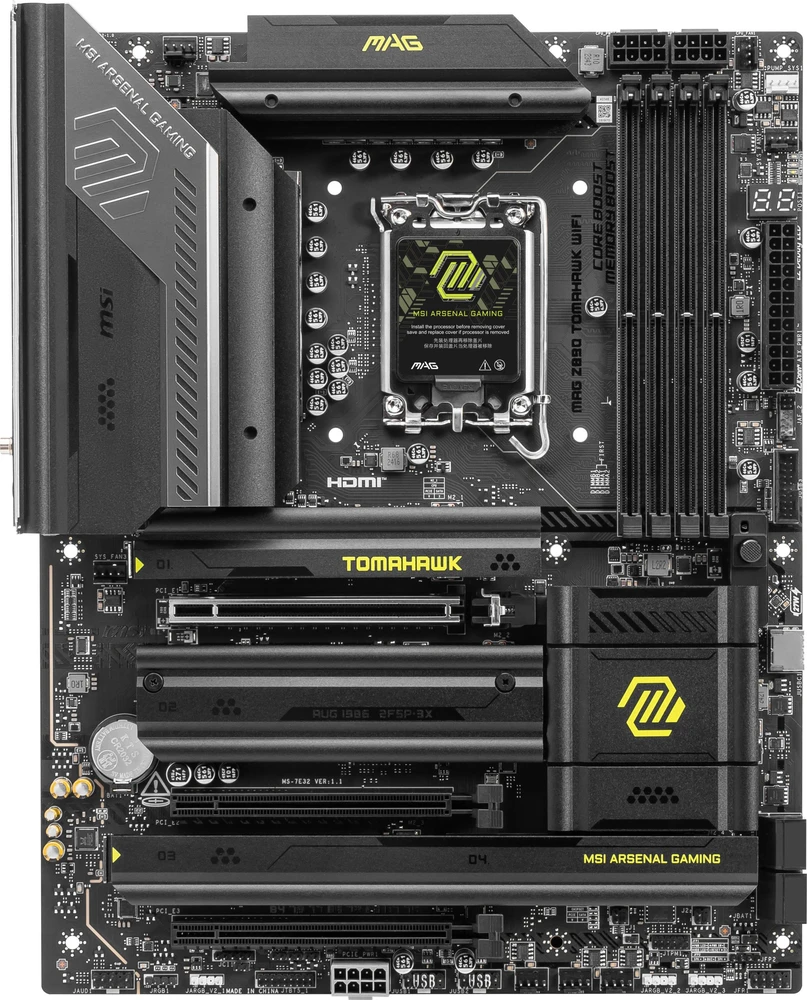 Pagrindinė plokštė MSI MAG Z890 TOMAHAWK WIFI | Procesorių šeima Intel | Procesoriaus lizdas LGA1851 | DDR5 UDIMM | Palaikomos standžiojo disko sąsajos SATA, M.2 | SATA jungčių skaičius 4