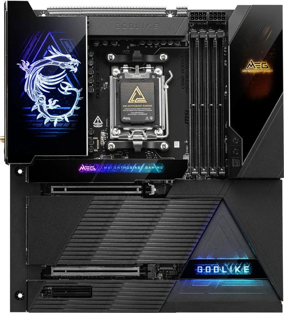 Pagrindinė plokštė MSI MEG X870E GODLIKE | Procesorių šeima AMD | Procesoriaus lizdas AM5 | Palaikomos standžiojo disko sąsajos SATA, M.2 | SATA jungčių skaičius 4