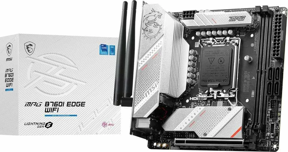 Pagrindinė plokštė MSI | MPG B760I EDGE WIFI | Procesorių šeima Intel | Procesoriaus lizdas LGA1700 | DDR5 DIMM | Atminties lizdai 2 | Palaikomos standžiojo disko sąsajos SATA, M.2 | SATA jungčių skaičius 4 | Mikroschemų rinkinys Intel B760 | Mini-ITX