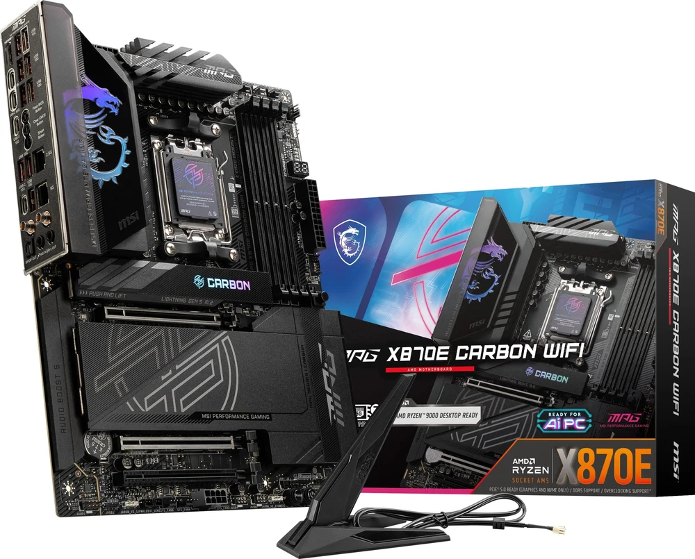 Pagrindinė plokštė MSI procesorių šeima AMD | Procesoriaus lizdas AM5 | DDR5 UDIMM | Palaikomos standžiojo disko sąsajos SATA, M.2 | SATA jungčių skaičius 4