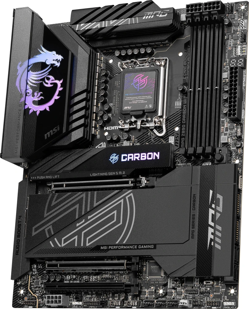 MSI MPG Z890 CARBON WIFI pagrindinė plokštė Intel Z890 LGA 1851 (Socket V1) ATX