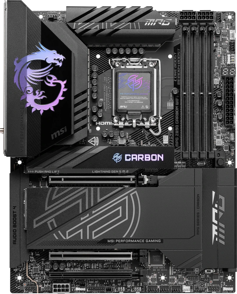MSI MPG Z890 CARBON WIFI pagrindinė plokštė Intel Z890 LGA 1851 (Socket V1) ATX