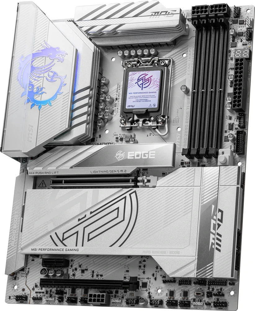 Pagrindinė plokštė MSI MPG Z890 EDGE TI WIFI | Intel Z890 | LGA1851 | ATX | Atmintis DDR5 | Atminties lizdai 4 | 1x PCI-Express 1x | 2xPCI-Express 16x | 5x M.2 | 1x HDMI | 2x Thunderbolt