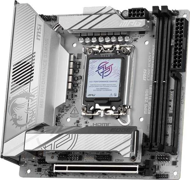 Pagrindinė plokštė MSI MPG Z890I EDGE TI WIFI | Procesorių šeima Intel | Procesoriaus lizdas LGA1851 | Palaikomos standžiojo disko sąsajos SATA, M.2 | SATA jungčių skaičius 2