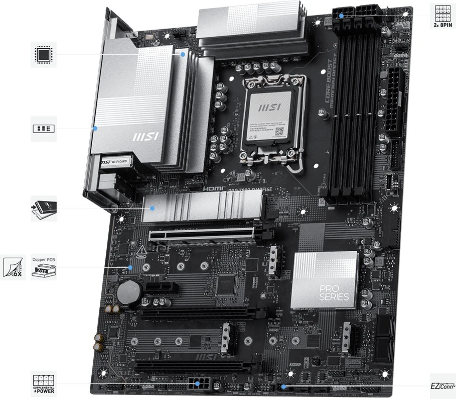 Pagrindinė plokštė MSI PRO Z890-P WIFI6E