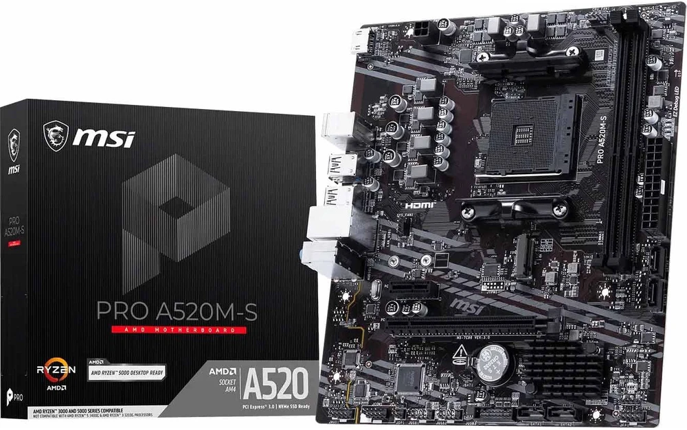 MSI PRO A520M-S pagrindinė plokštė